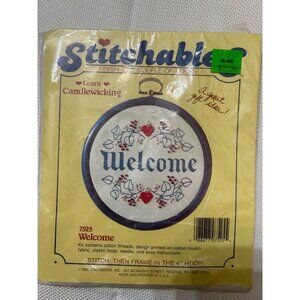 Vintage Stitchables Kit 7525 Welcome Candlewicking Embroidery Set